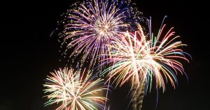 Fireworks at a nighttime celebration
