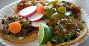 A beautiful plate of traditional Sinaloa Tacos.