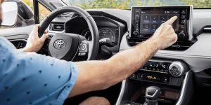 The inside of the 2020 Toyota RAV4.