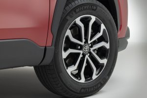 Front wheel of the Toyota Corolla Cross