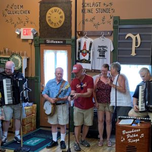 Polka band, the Bewhaus Polka Kings playing on stage