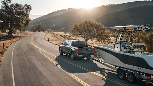 Toyota Tundra towing a boat