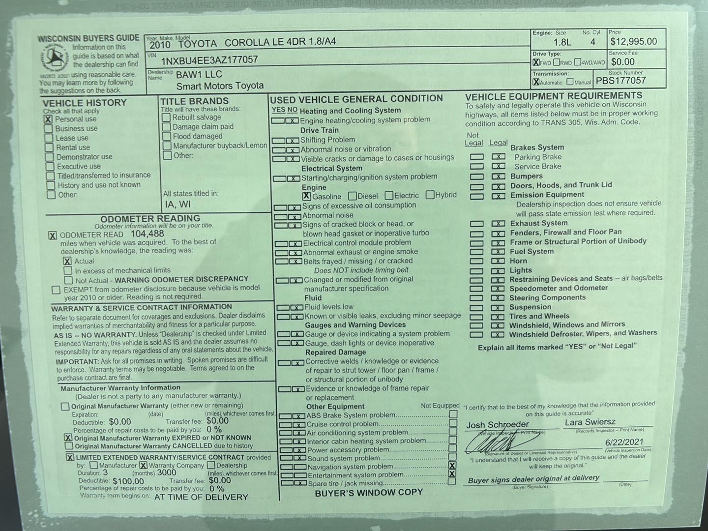 2010 Toyota Corolla LE
