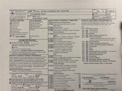 2009 Toyota Matrix Base