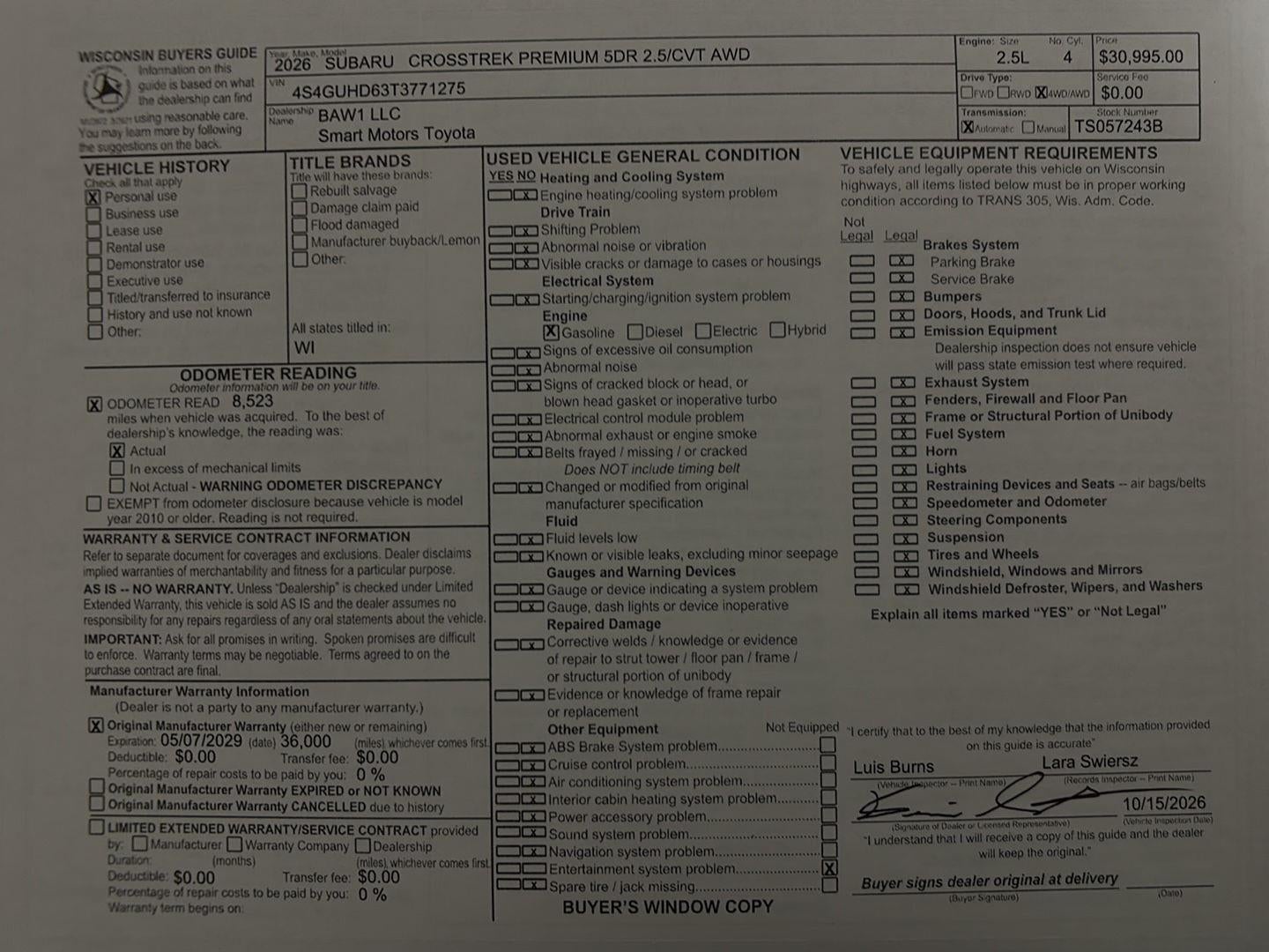 2026 Subaru Crosstrek Premium