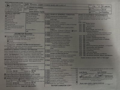 2009 Toyota Camry Hybrid Base