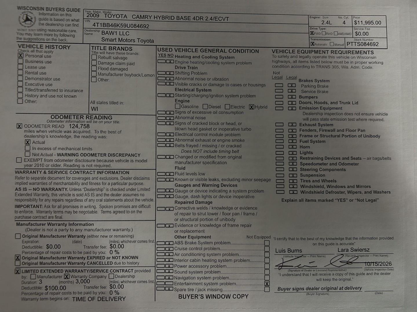 2009 Toyota Camry Hybrid Base