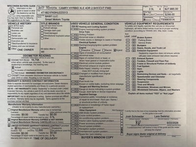 2017 Toyota Camry Hybrid XLE