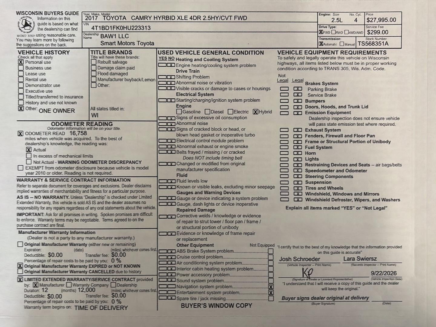 2017 Toyota Camry Hybrid XLE