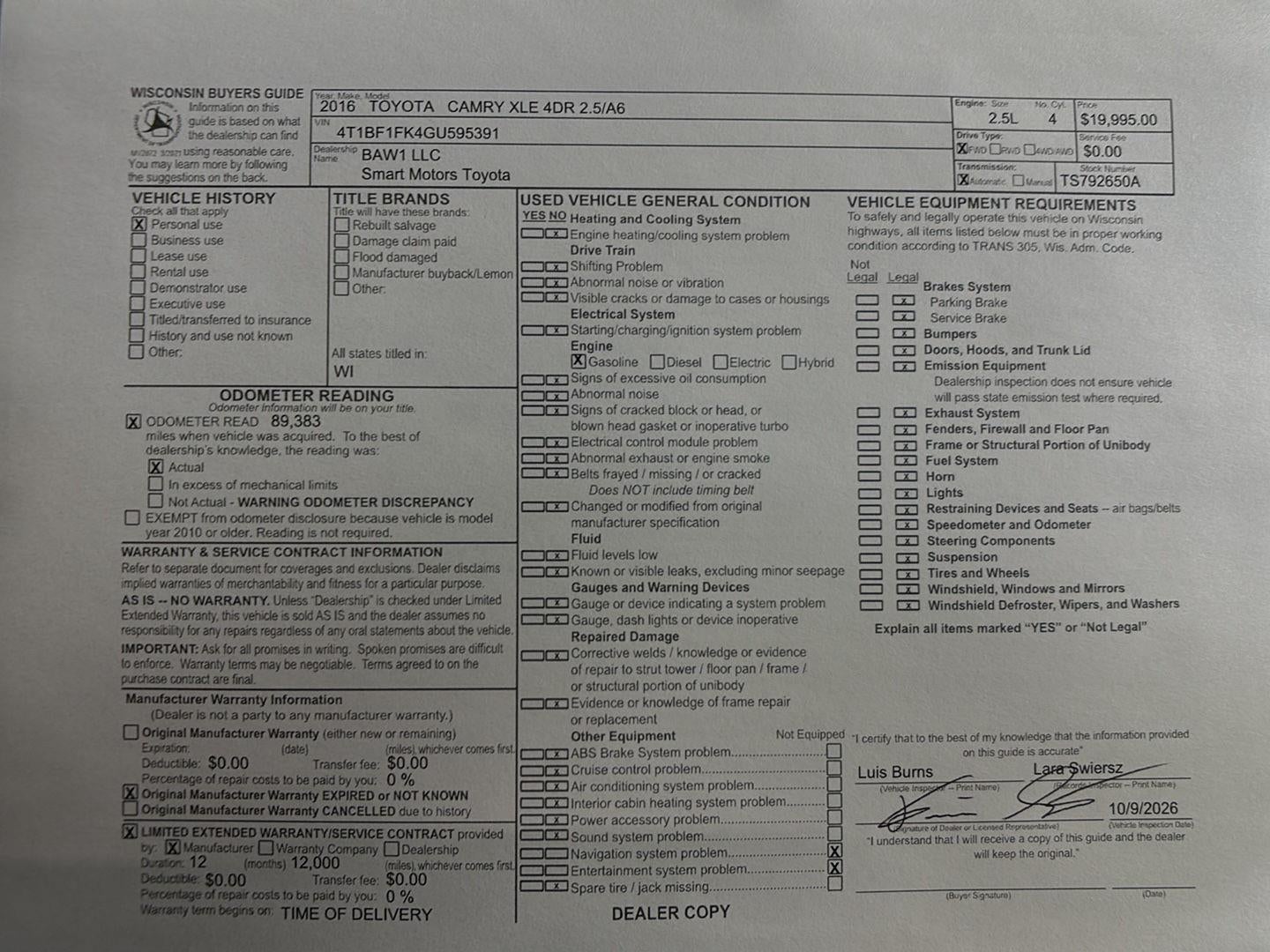 2016 Toyota Camry XLE