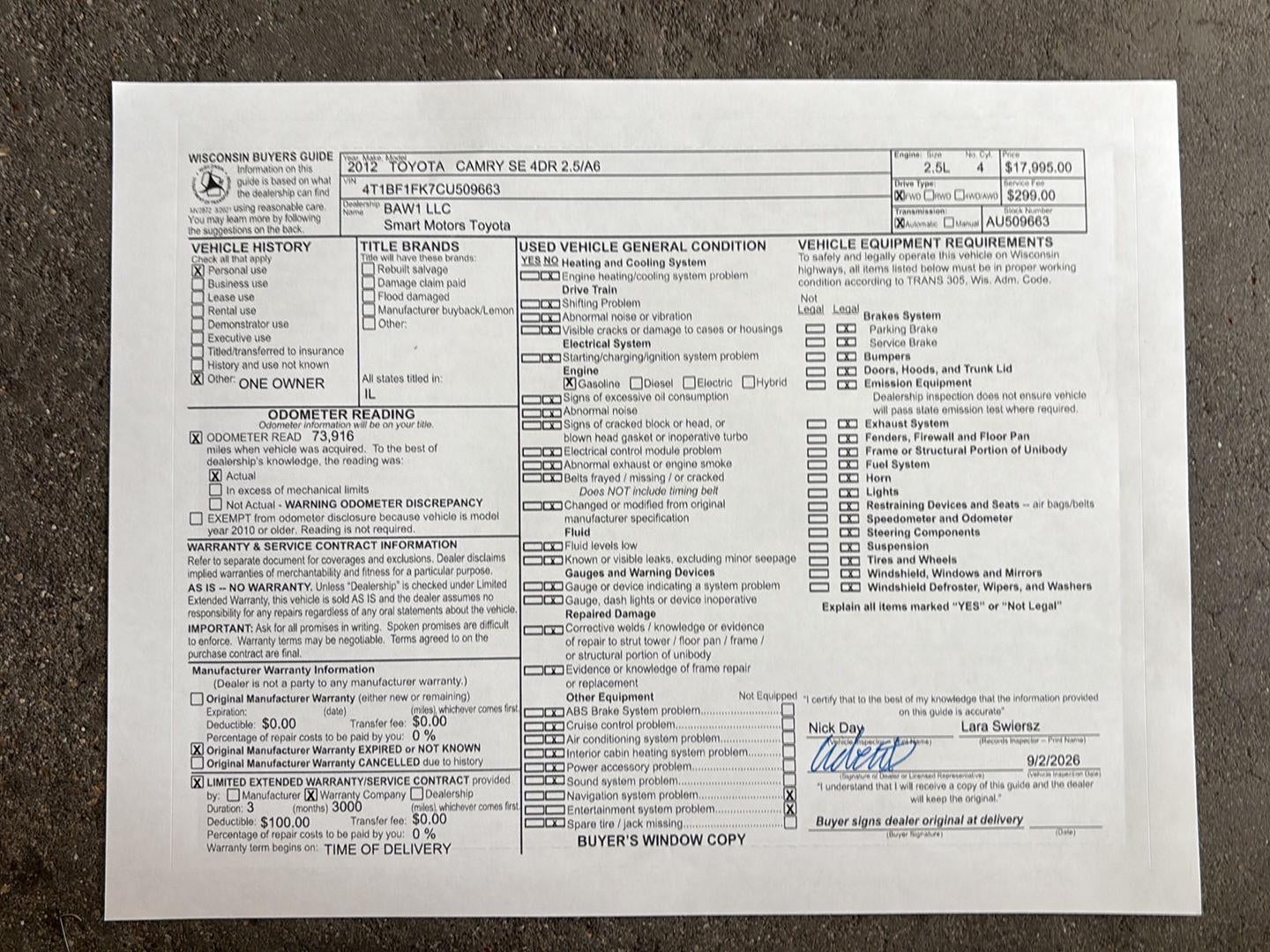 2012 Toyota Camry SE