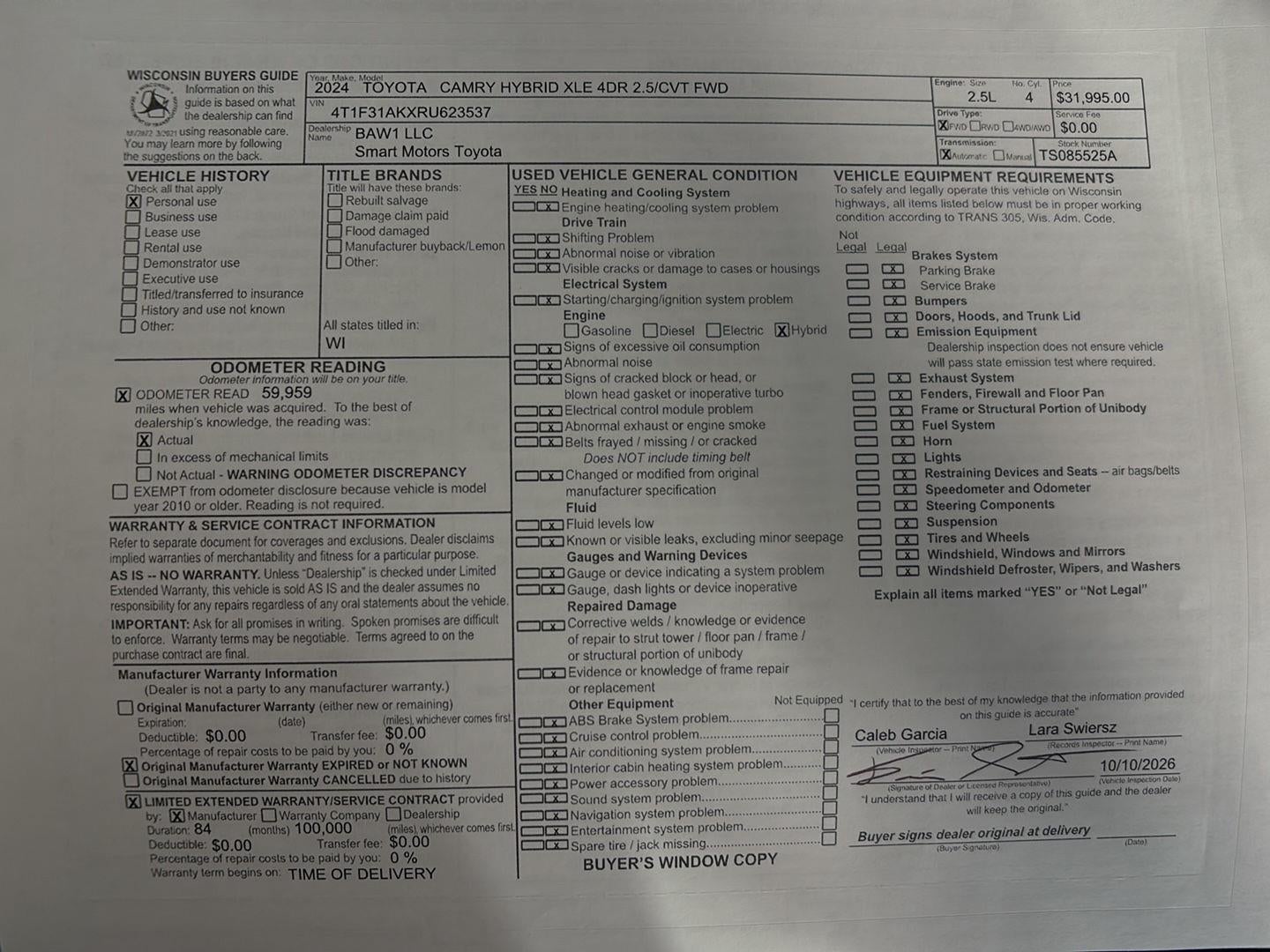 2024 Toyota Camry Hybrid XLE