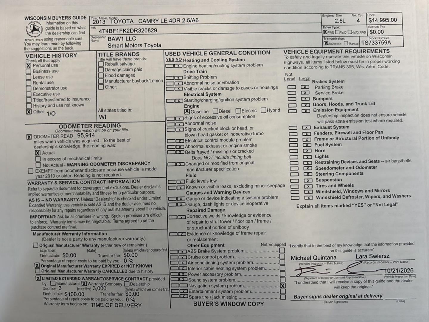 2013 Toyota Camry LE