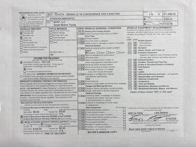 2011 Toyota Sienna LE AAS