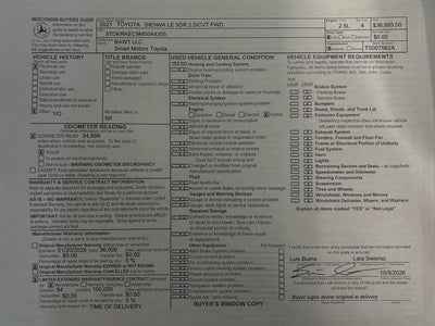 2021 Toyota Sienna LE