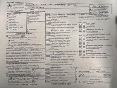 2025 Toyota Corolla SE