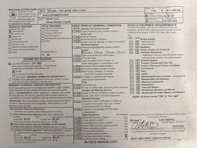 2011 Acura TSX 4dr Sdn I4 Auto