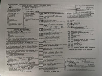 2025 Toyota Prius LE (Natl)