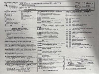 2026 Toyota Prius Plug-In Hybrid XSE Premium