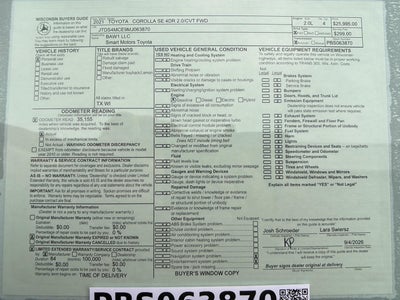 2021 Toyota Corolla SE