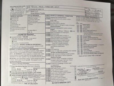 2012 Toyota Prius V Three
