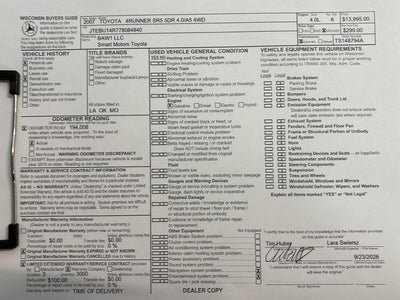 2007 Toyota 4Runner SR5