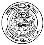 Toyota President's Award Seal for CustomerFirst honors.