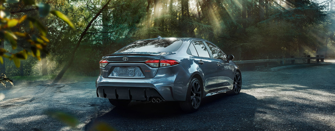 A blue 2026 Toyota Corolla for sale near Stoughton on a test drive