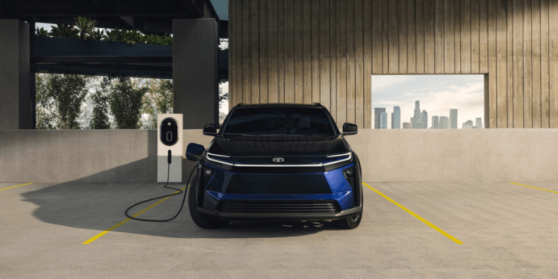 blue 2026 Toyota bZ charging
