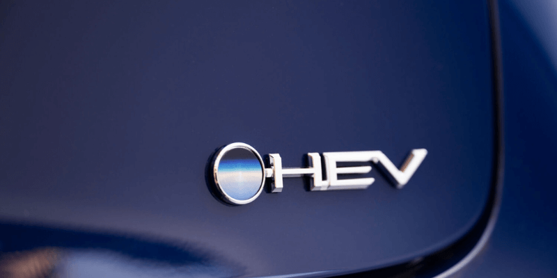 blue 2026 Toyota Prius hybrid badge